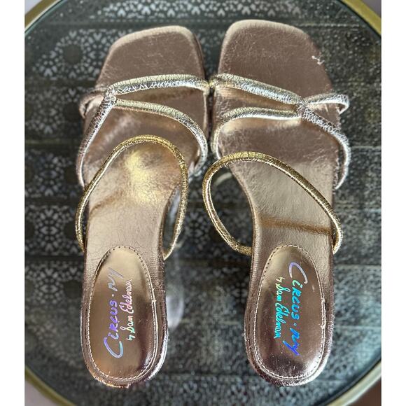 NWT CIRCUS NY by SAM EDELMAN Faye Metallic Twist Strappy Slide Sandals Size 9 - Picture 5 of 7